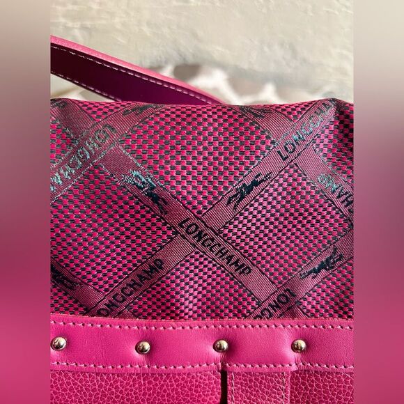 Longchamp Pink Shoulder Bag with Studded Flap like new-excellent condition - Picture 2 of 16